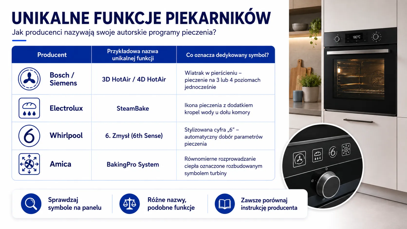 Unikalne funkcje piekarników - jak producenci nazywają swoje autorskie programy pieczenia?