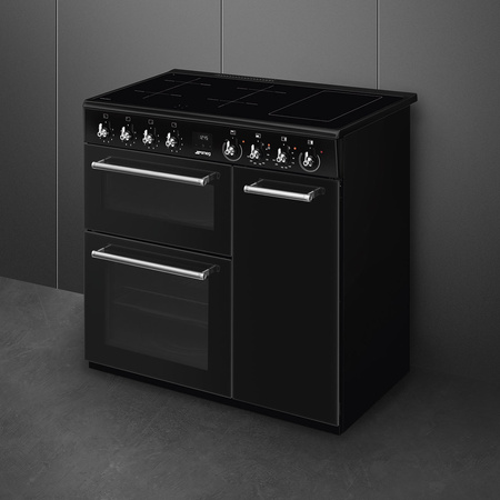 Kuchnia wolnostojąca czarna SMEG Classica CX93IMBL