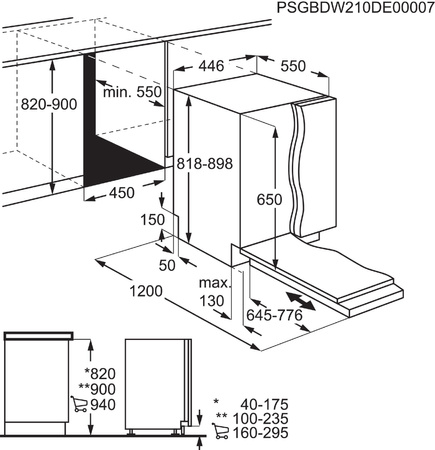 Zmywarka do zabudowy GlassCare AEG 7000 45cm FSE74557P