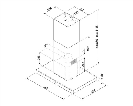 Okap wyspowy KI90XE - Smeg