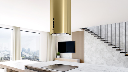 Okap kuchenny wyspowy GLOBALO HEWENO ISOLA 39.2 LIGHT GOLD MAT