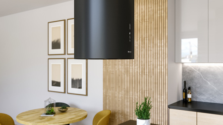 Okap kuchenny wyspowy GLOBALO CYLINDRO ISOLA 39.7 BLACK SHADOW