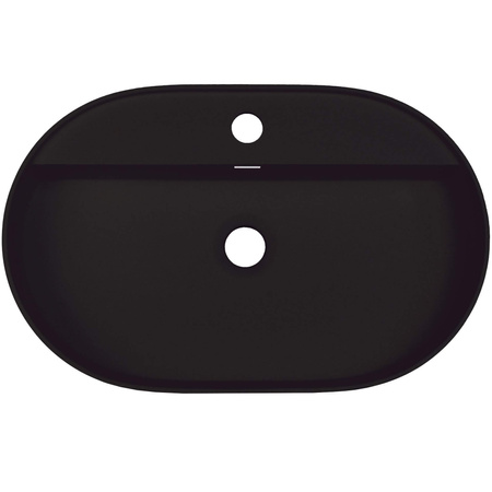 Umywalka granitowa nablatowa z wyspą na baterię - owalna CQS_NU6B - Deante