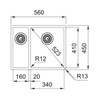 Zlew kuchenny dwukomorowy FRANKE BXX 260/160-34-16 stal szczotkowana - 127.0369.916