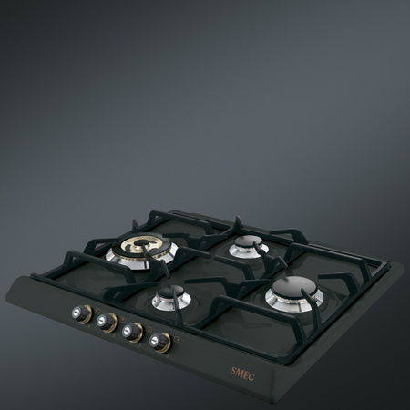 Płyta gazowa, 60 cm, Cortina, antracyt SR764AO - Smeg