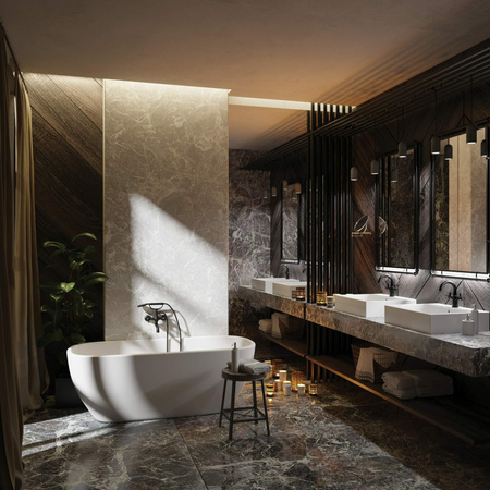 Umywalka ceramiczna nablatowa/ścienna z miejscem na baterię - 50x50 cm CDT_6U5S - Deante