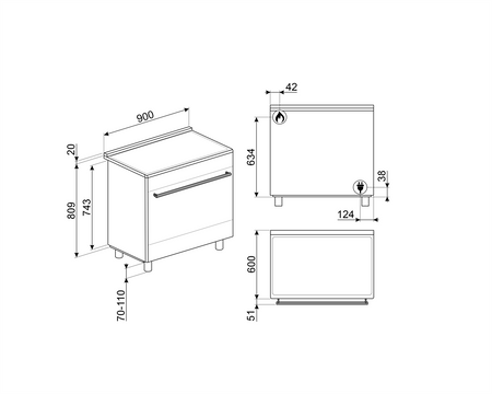 Kuchnia wolnostojąca C9GMMB2 - Smeg