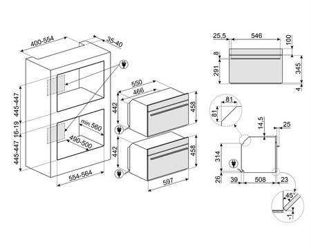 Piekarnik elektryczny z funkcją mikrofali i pary SO4106WAPB3 - Smeg