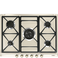 Płyta gazowa, 70 cm, Cortina, kremowa SR775PO - Smeg