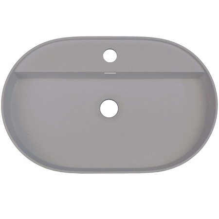 Umywalka granitowa nablatowa z wyspą na baterię - owalna CQS_SU6B - Deante