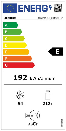 Lodówka wolnostojąca z zamrażarką LIEBHERR CUe 281-26 SmartFrost