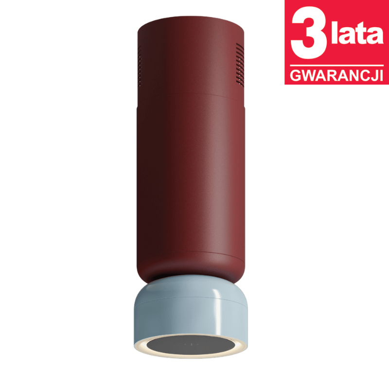 Okap kuchenny wyspowy CIARKO Design ICON W burgundowy / baby blue gloss - CDW3804BU