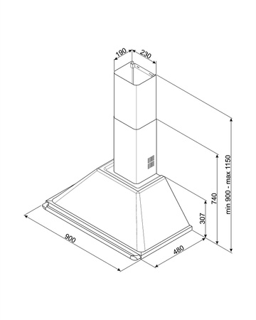 Okap kuchenny, Victoria, 90 cm, inox KTR90XE - Smeg