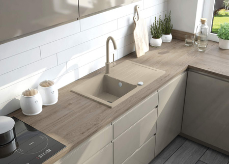 Zlewozmywak granitowy z baterią 1-komorowy z ociekaczem ZQZV5113 - Deante