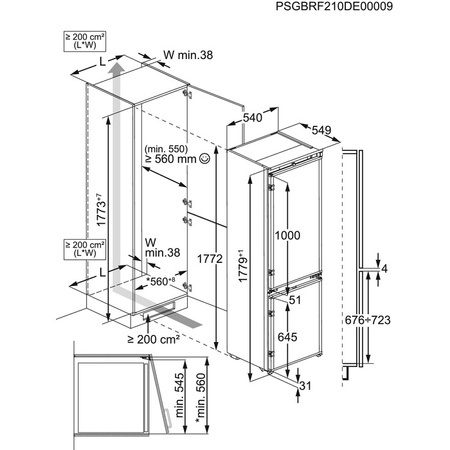 Lodówka do zabudowy ELECTROLUX Cooling 360° 800 MultiSpace 177,2cm - E8MNCD18S