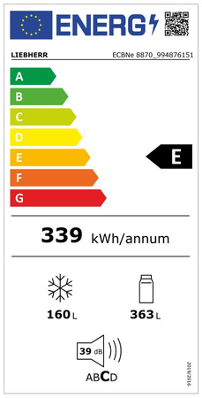 Chłodziarko-zamrażarki do zabudowy zintegrowanej LIEBHERR ECBNe 8870 BioFresh NoFrost