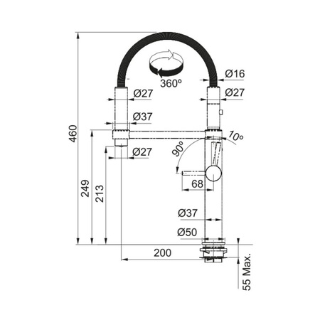 Bateria kuchenna FRANKE Pescara 360 czarny mat - 115.0545.136