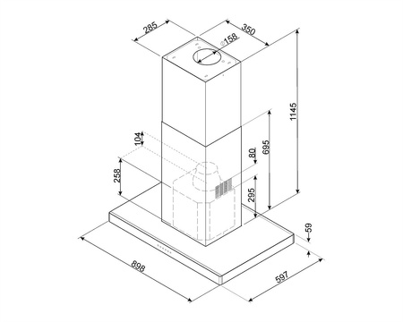 Okap wyspowy KI90XE - Smeg
