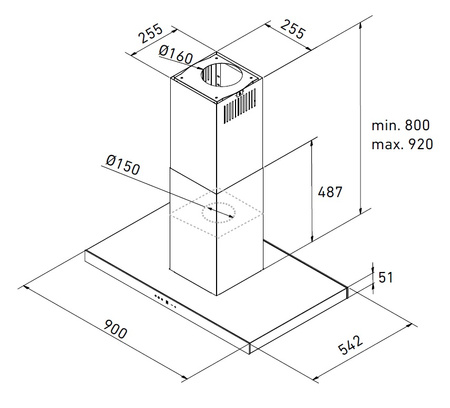 Okap kuchenny przyścienny GLOBALO LONATIO ISOLA 90.2 WHITE