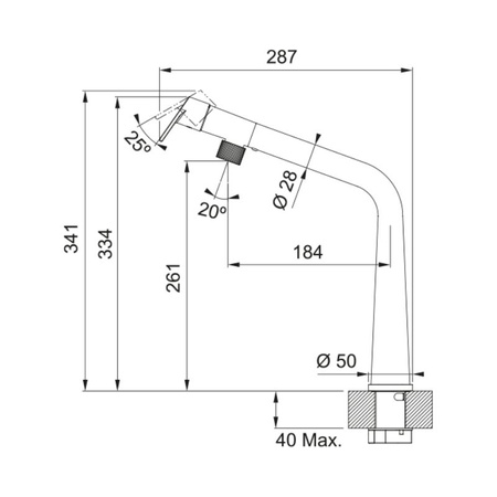 Bateria kuchenna z wyciąganą wylewką FRANKE Icon chrom - 115.0625.185