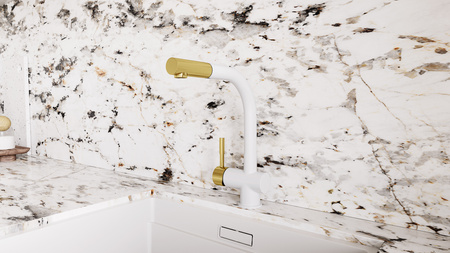 Bateria kuchenna GLOBALO LOBIO WHITE/LIGHT GOLD MAT RING 1.1