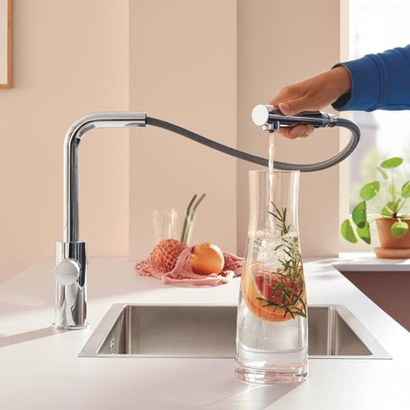 Bateria filtrująca wyciągana wyleweka GROHE Blue Pure Minta Pull-Out chrom - 30590000