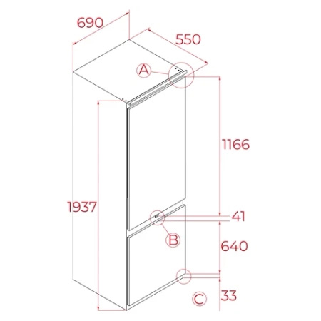 Lodówka z zamrażarką do zabudowy TEKA NoFrost 194cm  RBF 78780 FI WH / 113560021