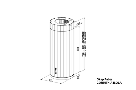 Okap wyspowy FABER Corinthia Isola DG MATT/CEM/2 czarny mat