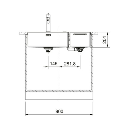 Zlew dwukomorowy FRANKE Box Center BWX 220-54-27 na równi z blatem - 127.0557.960