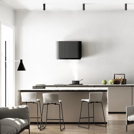 Okap kuchenny przyścienny CIARKO Design Mono 80cm Black/Black czarny matowy - CDP8001B/B