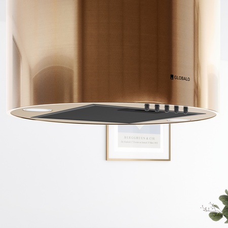 Okap kuchenny wyspowy GLOBALO LOBELIO ISOLA 39.1 CARMEL GOLD