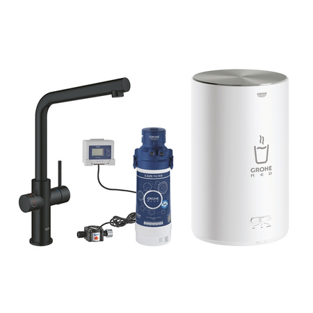 GROHE BATERIA RED DUO WYLEWKA I BOJLER W ROZM. M AKSAMITNA CZERŃ. 30327KS1