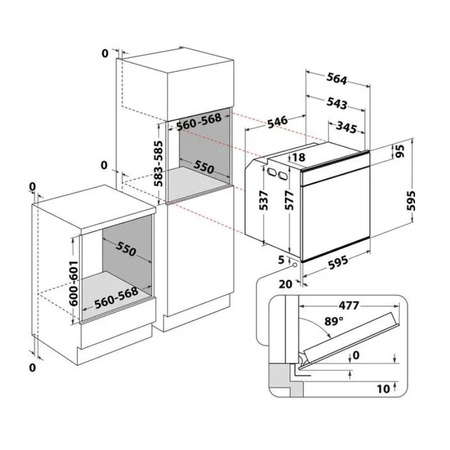 Piekarnik elektryczny do zabudowy WHIRLPOOL W7OS44S1PBL SteamSense para 25% 50% 70%