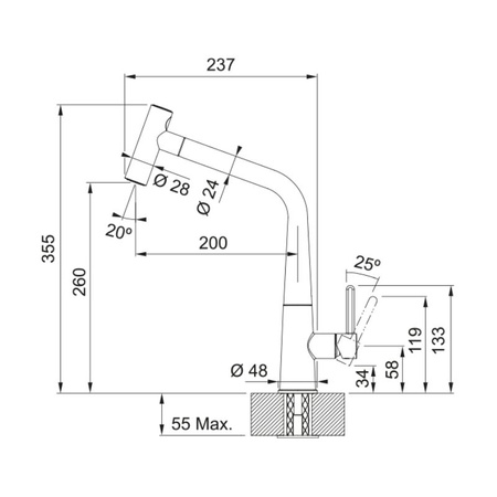 Bateria kuchenna z wyciąganą wylewką FRANKE Icon pull-out spray chrom - 115.0625.188