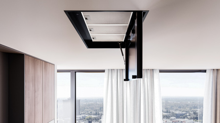 Okap sufitowy GLOBALO ZENARA 100.1 BLACK + turbina TW 3.1