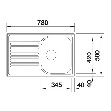 Zlew jednokomorowy BLANCO TIPO 45 S Compact stal matowa - 513441