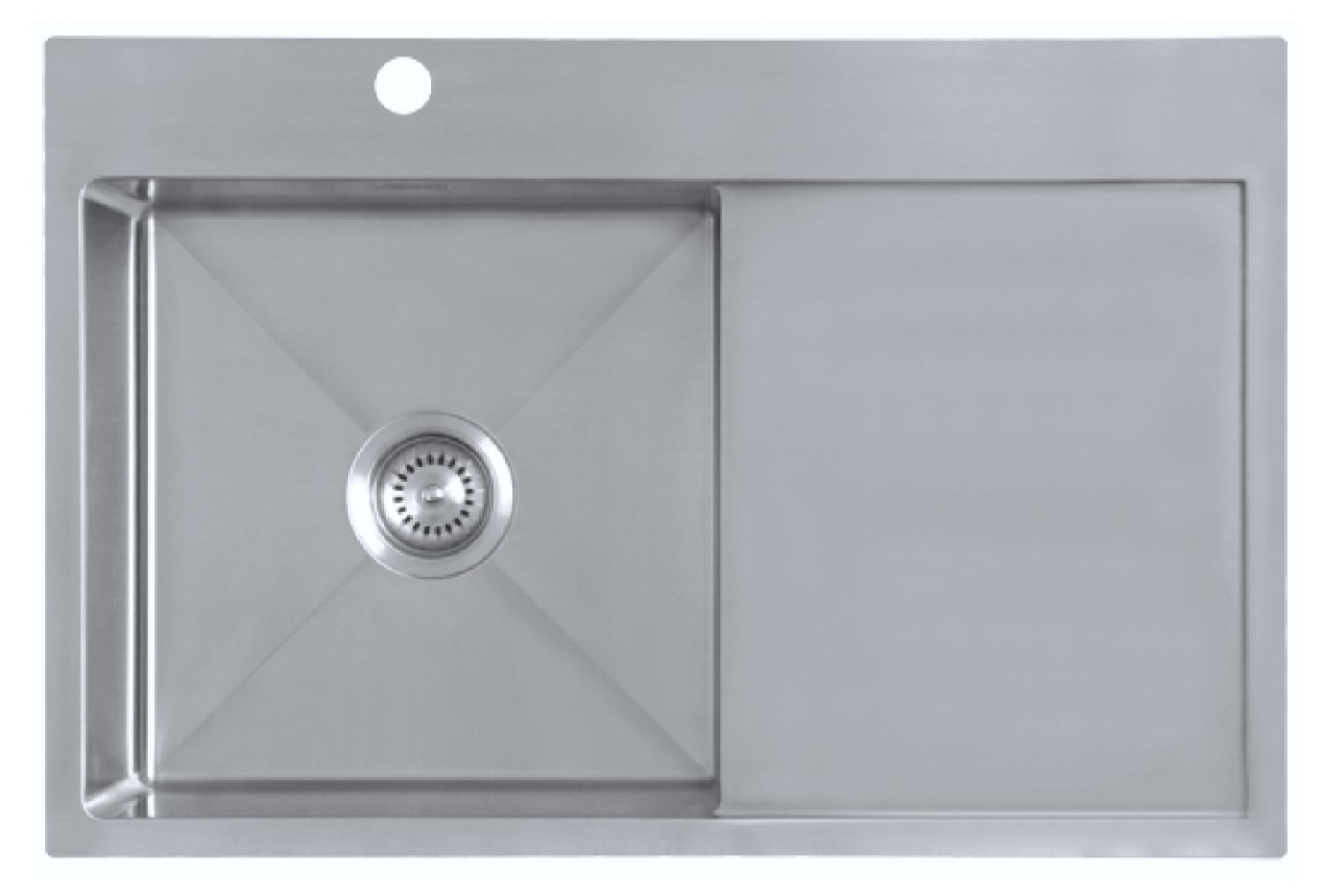 Zlew kuchenny BERG ACERO 1.0 OC komora LEWA SZCZOTKOWANA STAL 780x510x200 ACERO1OCL