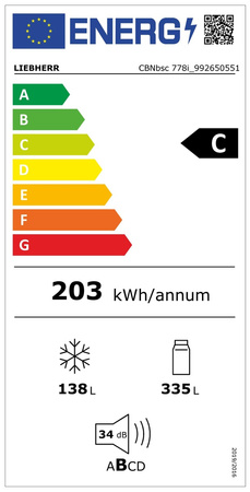 Lodówka wolnostojąca z zamrażarką LIEBHERR CBNbsc 778i Peak BioFresh NoFrost