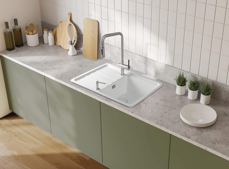 Zlewozmywak ceramiczny 1-komorowy z ociekaczem ZCM_6113 - Deante