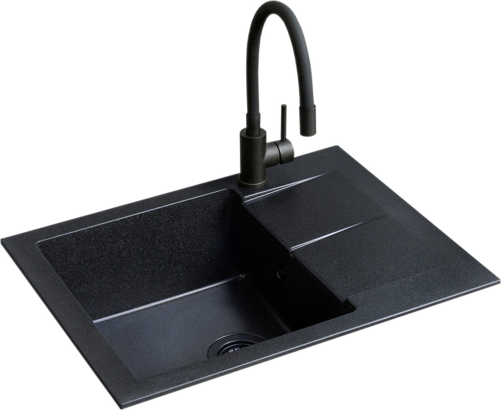 BERG ZESTAW BLACK ZLEWOZMYWAK ZHB1411A 1,0 MOC 590X500 ONYX + BATERIA FLEX ZZH1411ABFBK