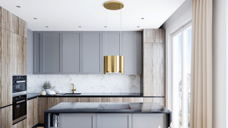 Okap kuchenny wyspowy GLOBALO ARENOFLOW 39.4 LIGHT GOLD