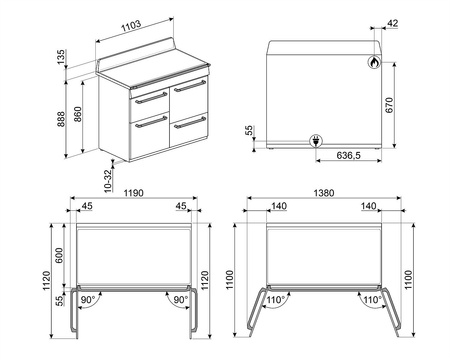 Kuchnia wolnostojąca 110cm Victoria kremsowa SMEG TR4110P1
