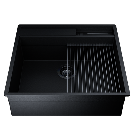 Zlew kuchenny GLOBALO SILVANO 60.1 BLACK/BL MAT