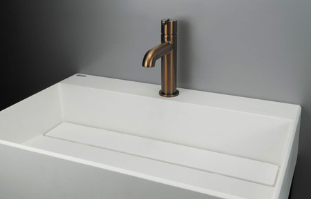 Umywalka granitowa nablatowa z miejscem na baterię - z maskownicą CQR_AU6M - Deante