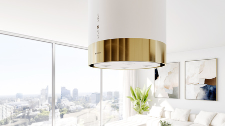 Okap kuchenny wyspowy GLOBALO CYLINDRO ISOLA 39.7 LIGHT GOLD RING