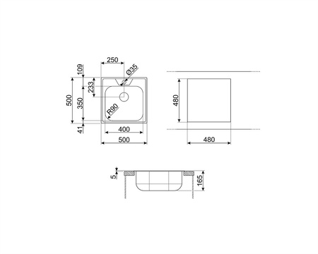 Zlewozmywak ze stali nierdzewnej LYP501 - Smeg