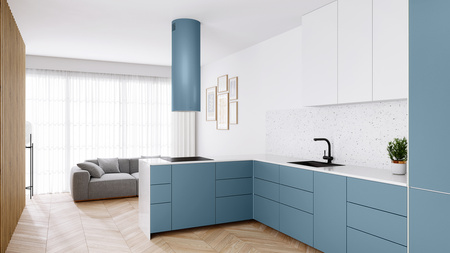 Okap kuchenny wyspowy GLOBALO LOBELIO ISOLA 39.1 OCEAN BLUE