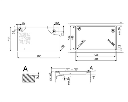Płyta kuchenna PM3953D - Smeg