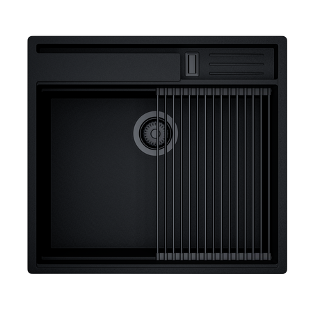 Zlew kuchenny GLOBALO SILVANO 60.1 BLACK/BL MAT