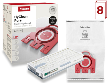 8 worków do odkurzacza i filtr HEPA FJM Allergy XL HyClean Pure - MIELE 12498190